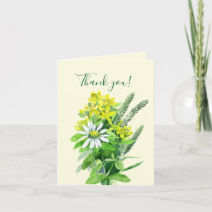 Wild summer flowers thank you card