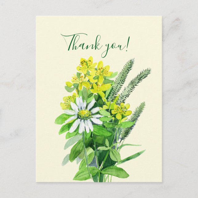 Wild summer flowers thank you card (Front)