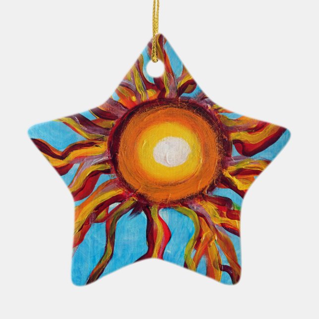 Wild Sun Ceramic Ornament (Front)