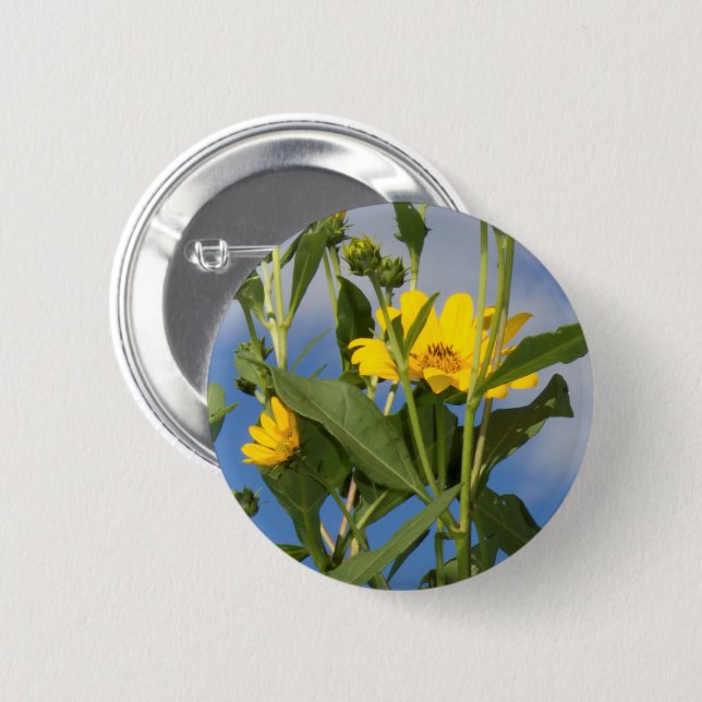 Wild Sunflowers Floral Flower Photography 2 Inch Round Button (Front & Back)