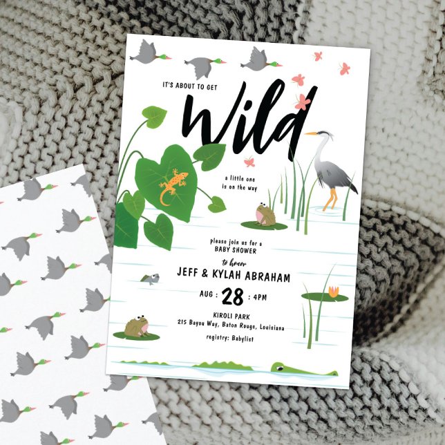 Wild Swamp Creatures Baby Shower Invitation (Creator Uploaded)