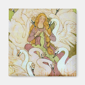 Wild Swans Fairy Tale Art Magnet