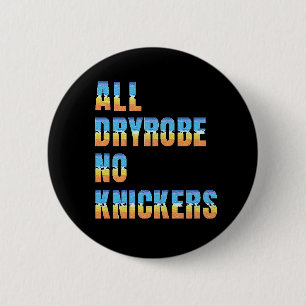 Wild swimming no knickers sea swimmer 2 inch round button