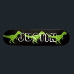 Wild T rex dinosaur custom design skateboard deck<br><div class="desc">Wild T rex dinosaur custom design skateboard deck. Cool wooden skate board design for boys and girls. Fun Birthday gift idea for kids. Personalize with your own unique name, funny quote or monogram letters. Awesome Birthday gift idea for skater son, grandson, nephew, cousin, daughter, sister, brother, friends, boyfriend, girlfriend etc....</div>