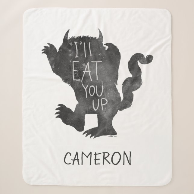 Wild Thing | I'll Eat You Up | Add Your Name Sherpa Blanket (Front)