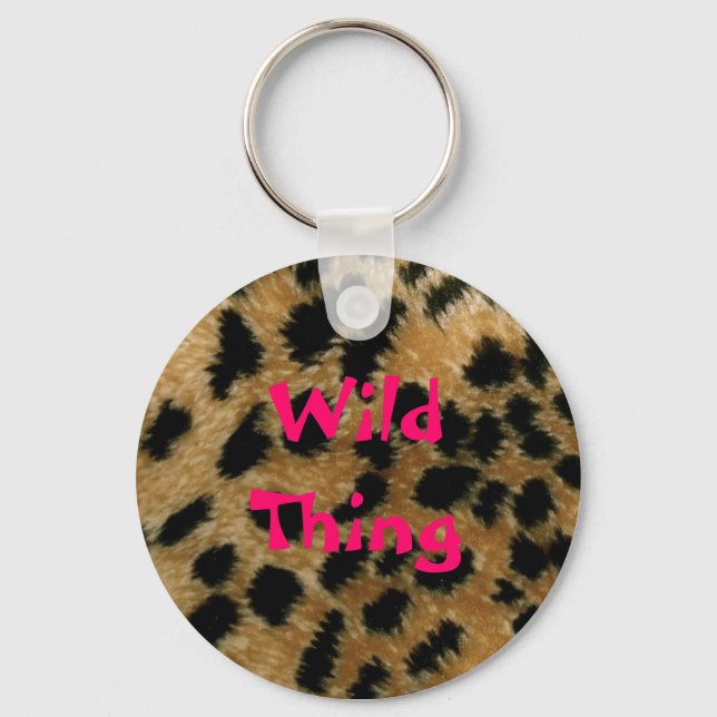 Wild Thing leopard print keychain (Front)