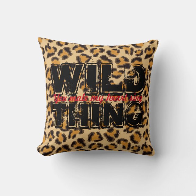 Wild Thing -Leopard Print Throw Pillow (Front)