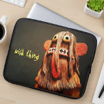 Wild Thing Quote Cute Fun Kachina Doll Face Bold Laptop Sleeve<br><div class="desc">Who can resist a face like this? Connect with your inner wild child whenever you use this cute, colourful little character on a unique photography neoprene laptop sleeve. This sleeve comes in three sizes: 15", 13", and 10”. Makes a great gift for someone special! You can easily personalize this neoprene...</div>