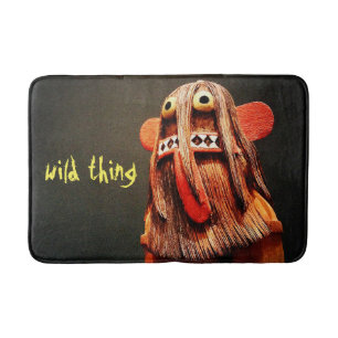 Wild Thing Quote Kachina Doll Face Photo Cute Bold Bath Mat