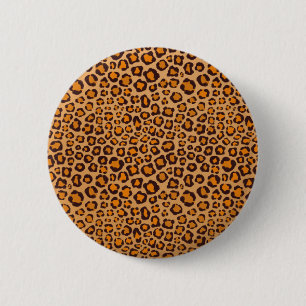 Wild Thing Realistic Hand Drawn Leopard Print 2 Inch Round Button