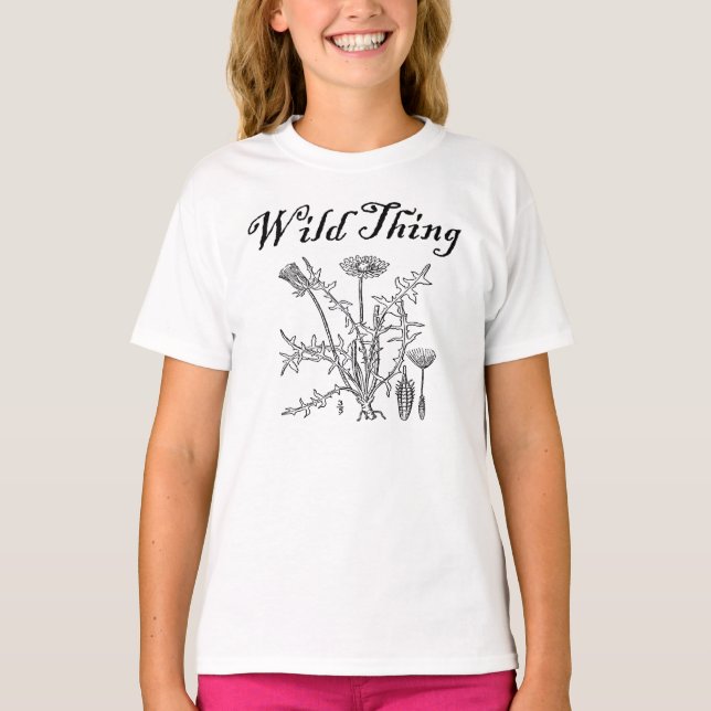 Wild Thing t-shirt with dandelion (Front)
