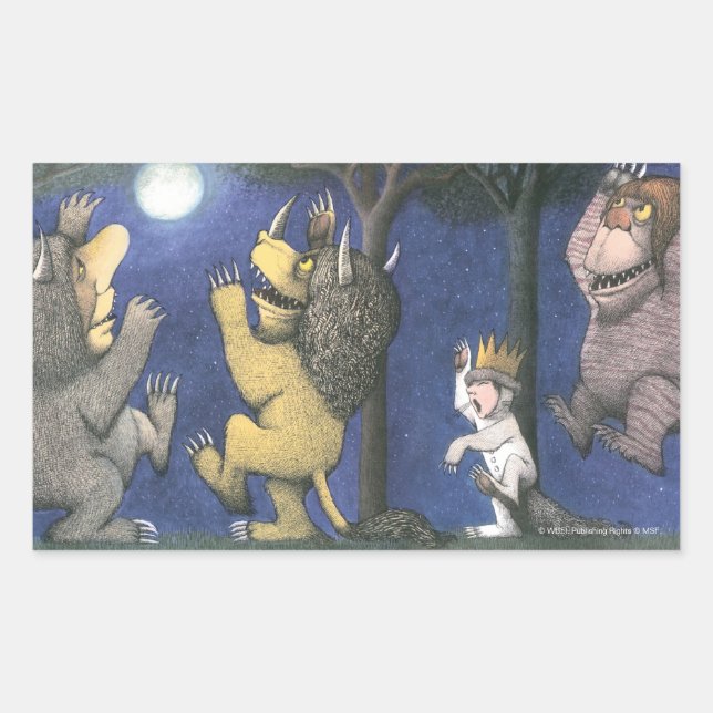 Wild Things and Max Dancing in Moonlight Sticker (Front)