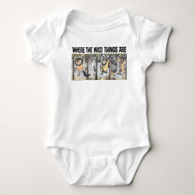 Wild Things and Max Swinging From Trees Baby Bodysuit (Front)