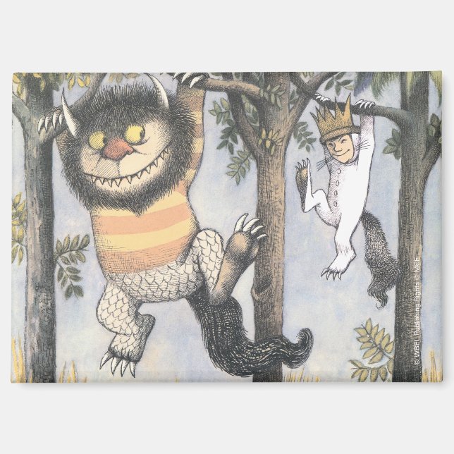 Wild Things and Max Swinging From Trees Magnet (Front)