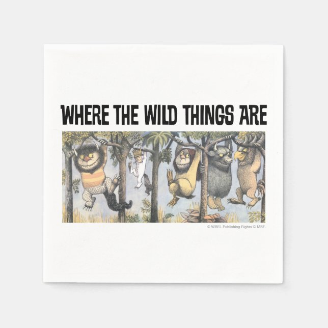 Wild Things and Max Swinging From Trees Napkin (Front)