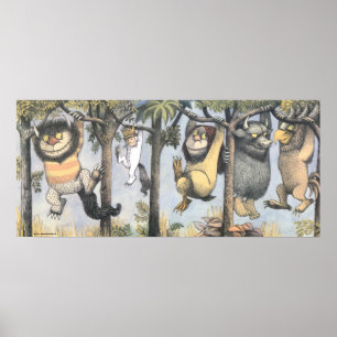 Wild Things and Max Swinging From Trees Poster