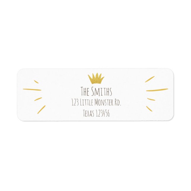 Wild Things Gold Crown Adresse de retour Label Boy (Devant)