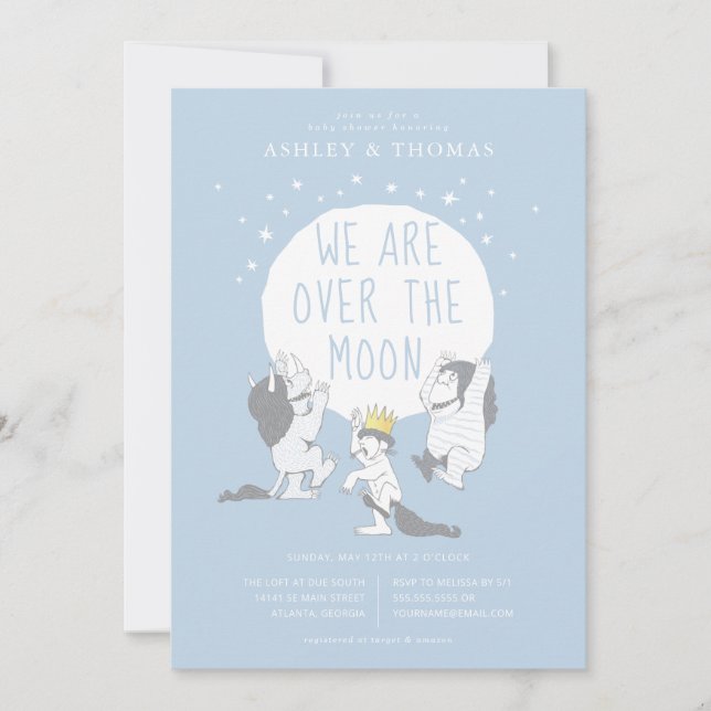 Wild Things | Over the Moon Boy Baby Shower Invitation (Front)