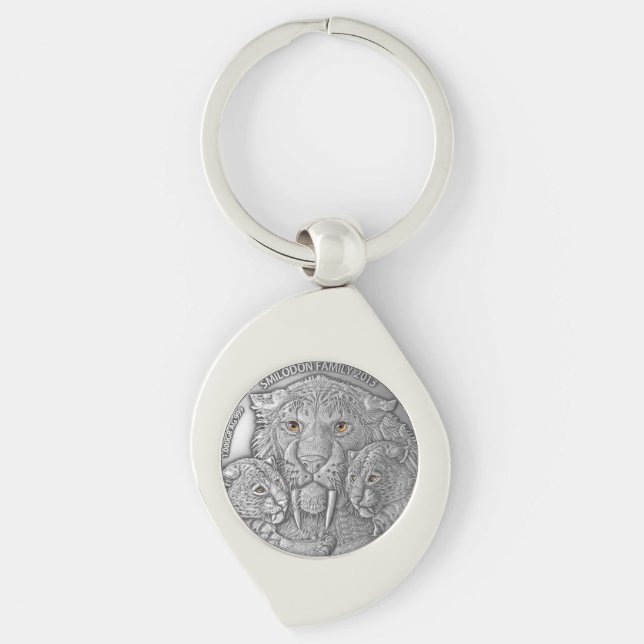 WILD THINGS: Silver Smiladon Family - Key Ring (Front)