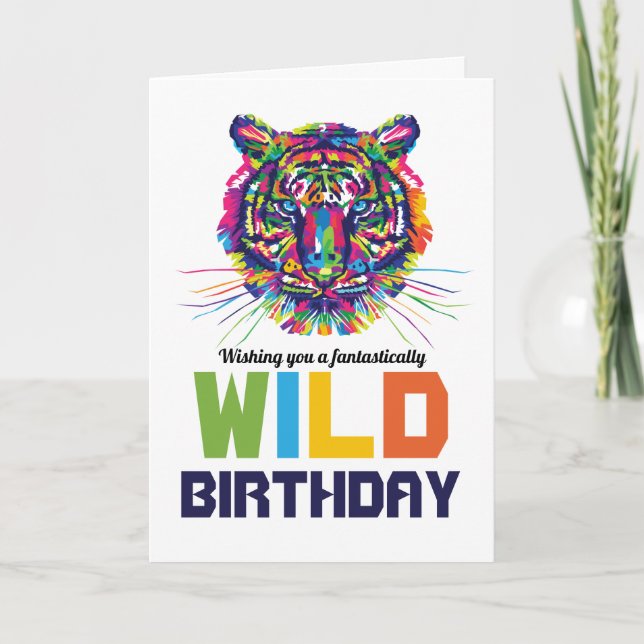 Wild Tiger, Carte de voeux d'anniversaire (Devant)