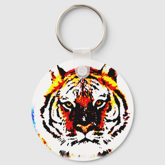 Wild Tiger Eyes Keychain (Front)