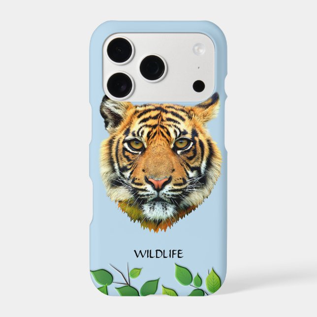 Wild Tiger Face on Light Blue (Back)