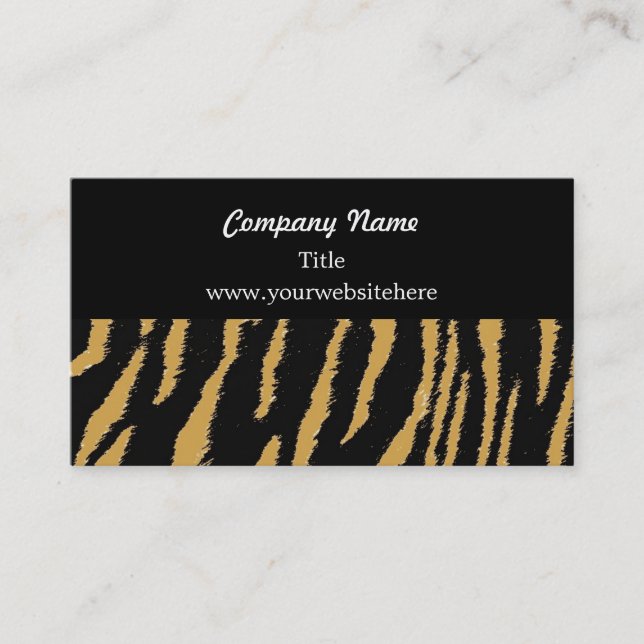 Wild Tiger Fur Pattern Business Card (Front)