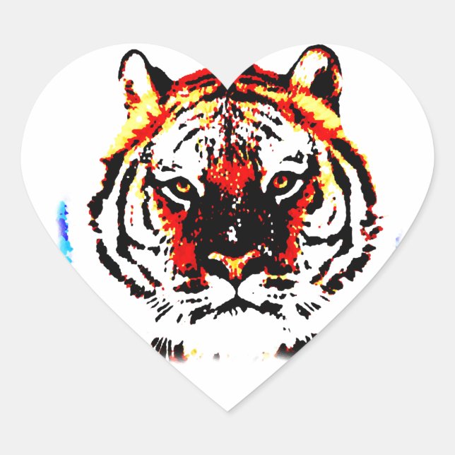 Wild Tiger Heart Sticker (Front)