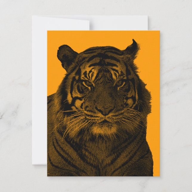 Wild Tiger in Black and White Invitation (Front)