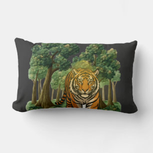 “Wild Tiger in the Forest – Natural Light Jungle D Lumbar Pillow