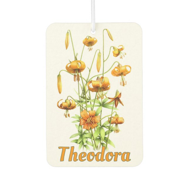 Wild Tiger Lilies Botanical Art Personalized  Air Freshener (Front)