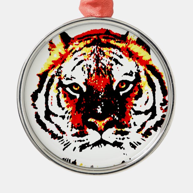 Wild Tiger Metal Ornament (Front)