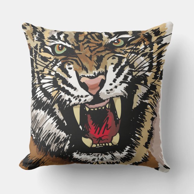 Wild Tiger Pillow (Front)