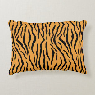Wild Tiger Skin Pattern Accent Pillow