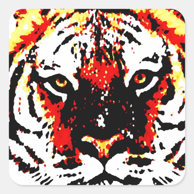 Wild Tiger Square Sticker (Front)
