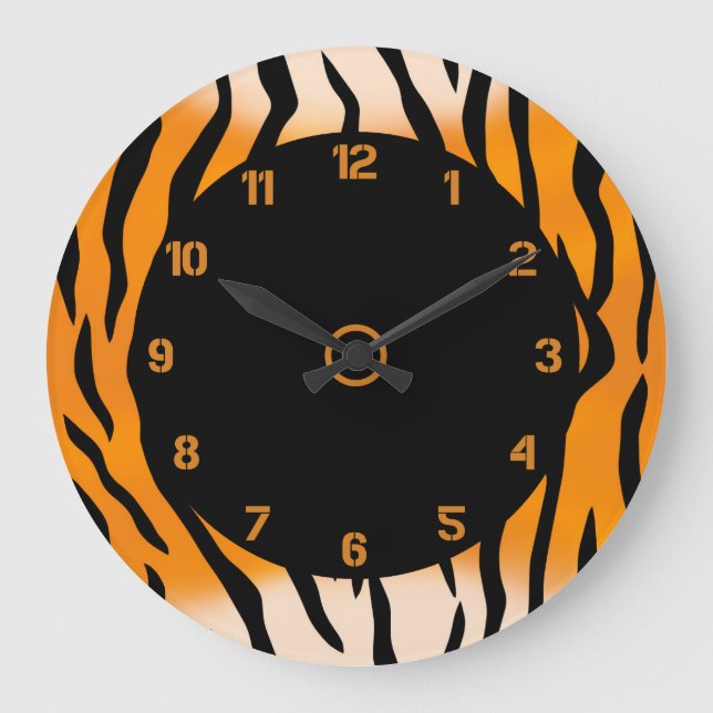 Wild Tiger Stripes Large Clock (Front)