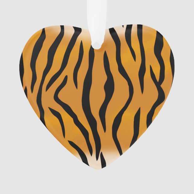 Wild Tiger Stripes Pattern Ornament (Front)