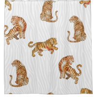 Wild Tigers: Watercolor Animal Pattern.