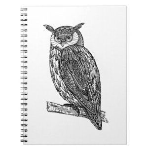 Wild Totem Animal Owl Doodle Notebook