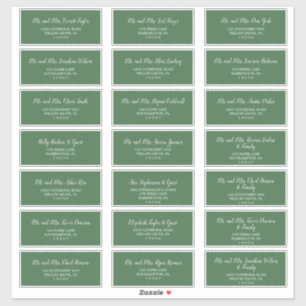 Wild Tropical Green Wedding Guest Address Labels