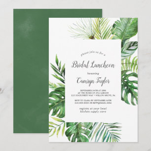Wild Tropical Palm Bridal Luncheon Invitation