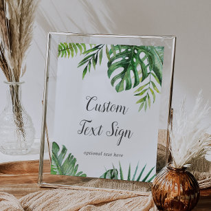 Wild Tropical Palm Cards & Gifts Custom Text Sign
