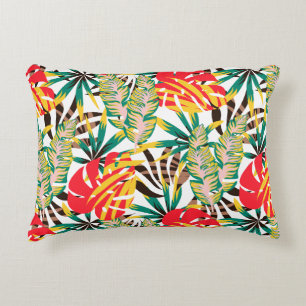 Wild Tropical Palm Leaves Accent Pillow