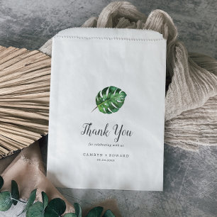 Wild Tropical Palm Thank You Wedding Favour Bag