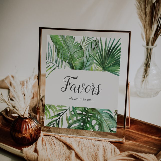 Wild Tropical Palm Wedding Favours Sign (Creator Uploaded)