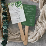 Wild Tropical Palm Wedding Program Fan<br><div class="desc">This wild tropical palm wedding program fan is perfect for a beach or destination wedding. The design features an exotic array of green watercolor banana palm tree leaves, ferns, foliage, botanical plants and greenery for a tropical summer feel. Include the name of the bride and groom, the wedding date and...</div>