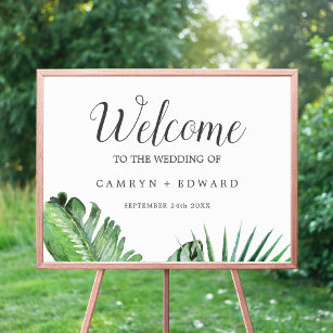Wild Tropical Palm Welcome Wedding Poster