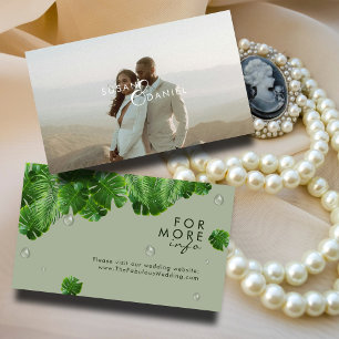 Wild Tropical Palms I Modern Photo Wedding Website Enclosure Card