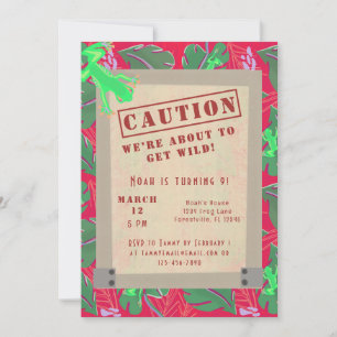 Wild Tropical Rainforest Birthday Invitation