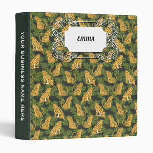 Wild Tropical Safari Leopard Jungle Palms Binder